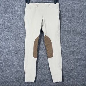 RJ Classics Womens 26L Tan Knee Patch Breeches Equestrian Riding Pants Side Zip